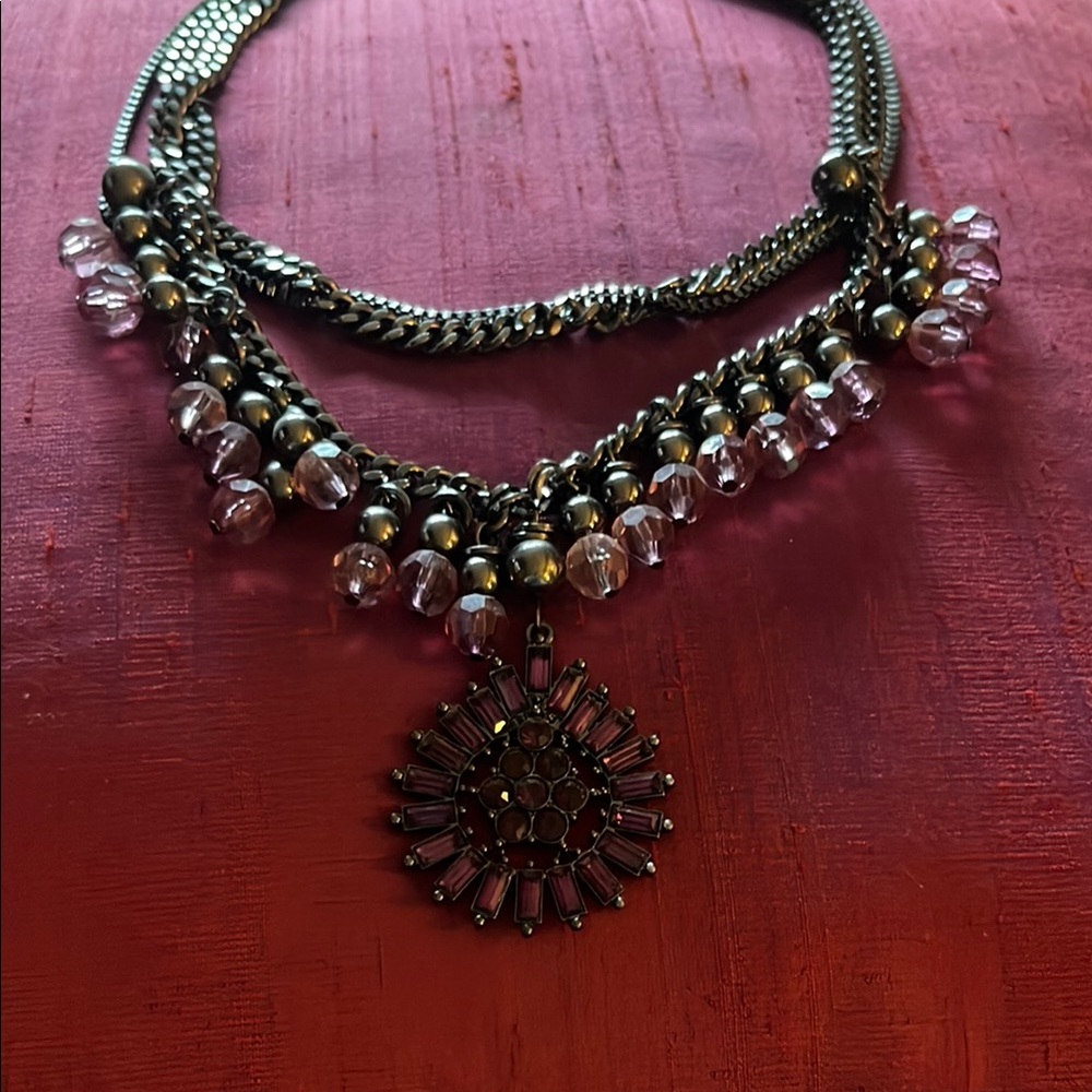 Elegant Silver and Gold Statement Necklace